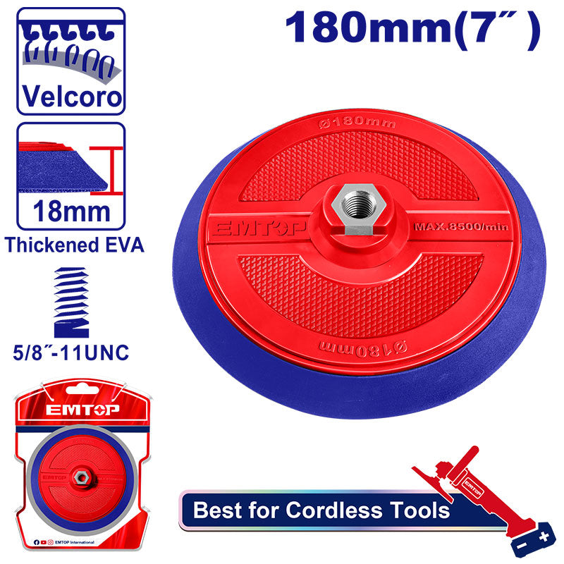 PAD CON VELCRO 7 PLG, MATERIAL PP, ROSCA 5/8. EMTOP, ULPPD18051