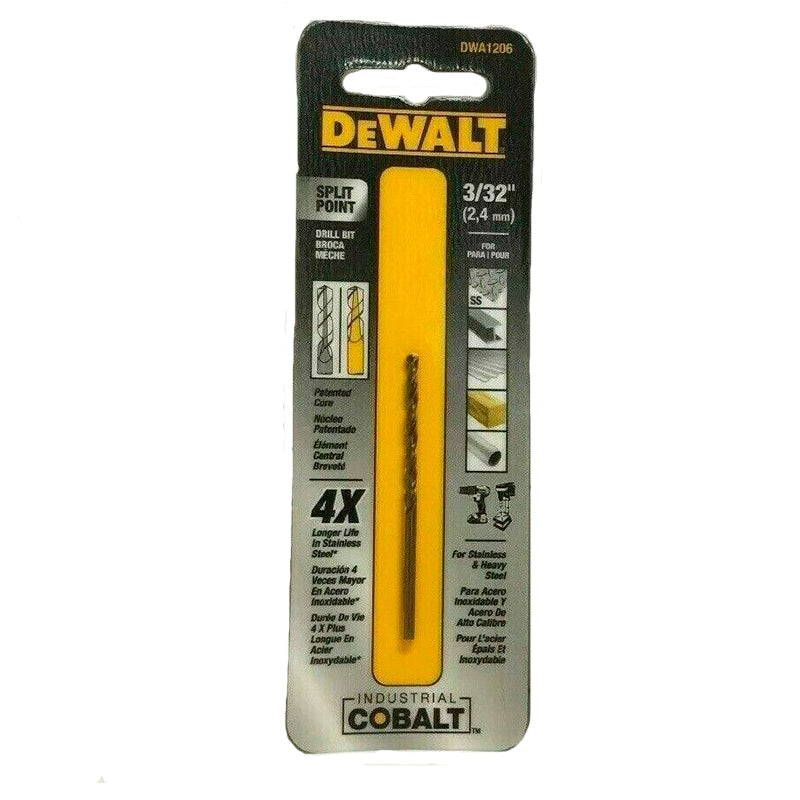 BROCA DE COBALTO PARA METAL Y MADERA DE 3/32PULG, DWA1206, DEWALT