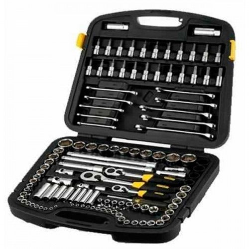 JUEGO DE COPAS, 120 PIEZAS, RAIZ 1/4" 3/8", MEDIDAS EN PLG Y MM, 91-931, STANLEY