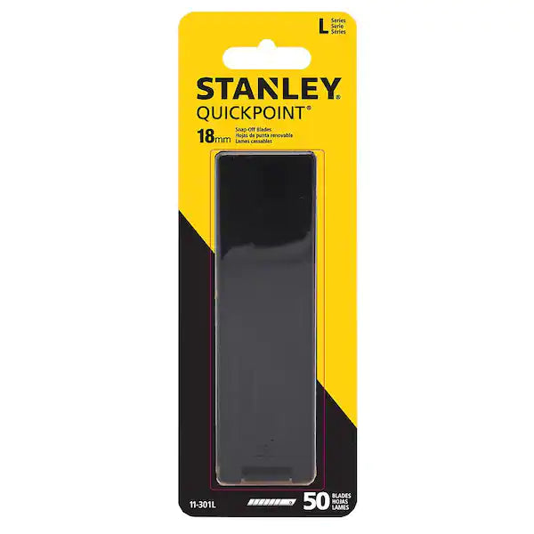 Repuestos para cuchilla de 18mm, quebrable, 50 piezas, Stanley, 11-301l