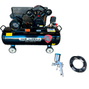 Compresor de faja de 100 litros con manguera y pistola, RHT, 203004