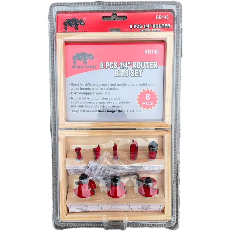 kit de brocas para router de 8 piezas en marca RINO TOOLS, 210014