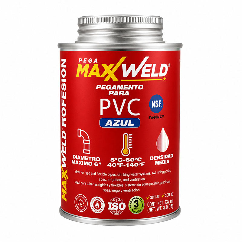 PEGAMENTO PARA PVC AZUL, USO RESIDENCIAL, 237 ML, PEGAMAXX WELD, '2442