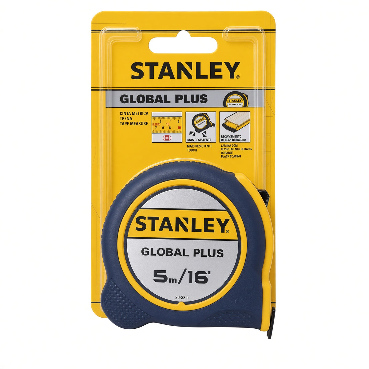 CINTA METRICA, TIPO GLOBAL PLUS, 3/4 PULGADAS X 5 METROS. STANLEY, 30-716