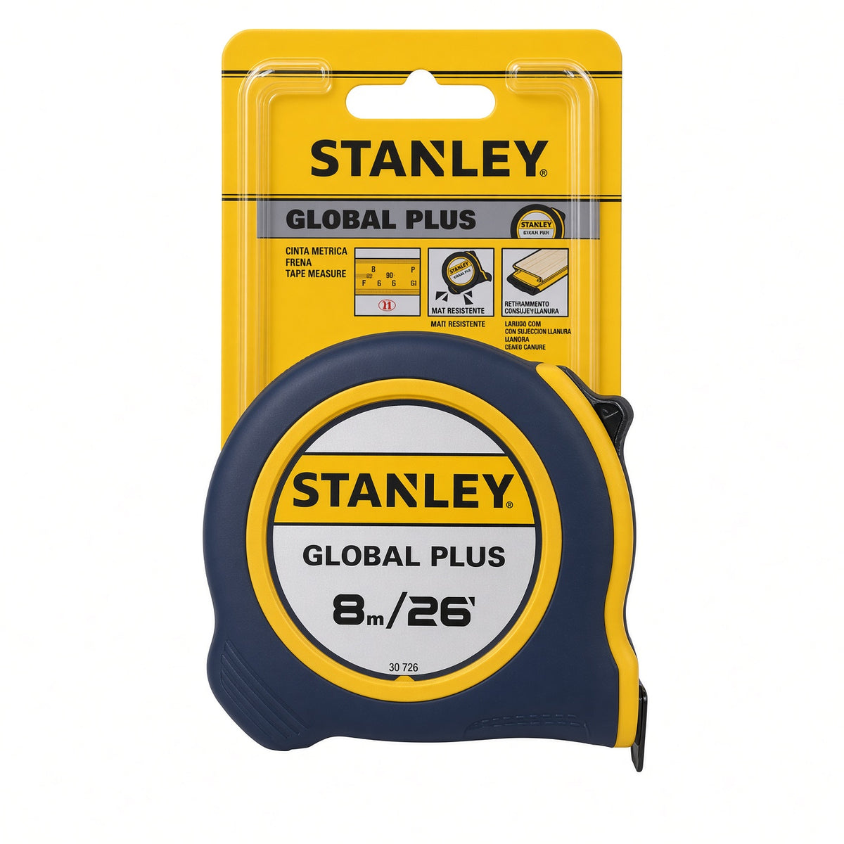 CINTA METRICA, TIPO GLOBAL PLUS, 1 PULGADAS X 8 METROS. STANLEY, 30-726