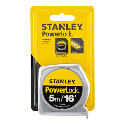 Cinta métrica de 5 metros x 3/4 plg, Power Lock, Stanley, 33-158