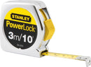 Cinta métrica de 3 metros x 1/2 plg, Power Lock, Stanley, 33-231s, Stanley
