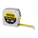 Cinta métrica de 8 metros x 1 plg, Power Lock, Stanley, 33-428S