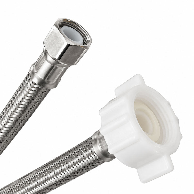 MANGUERA FLEXIBLE PREMIUM PARA INODORO, 3/8 PLG COMP X 7/8 PLG AM, 40 CM. FAMA, '3541
