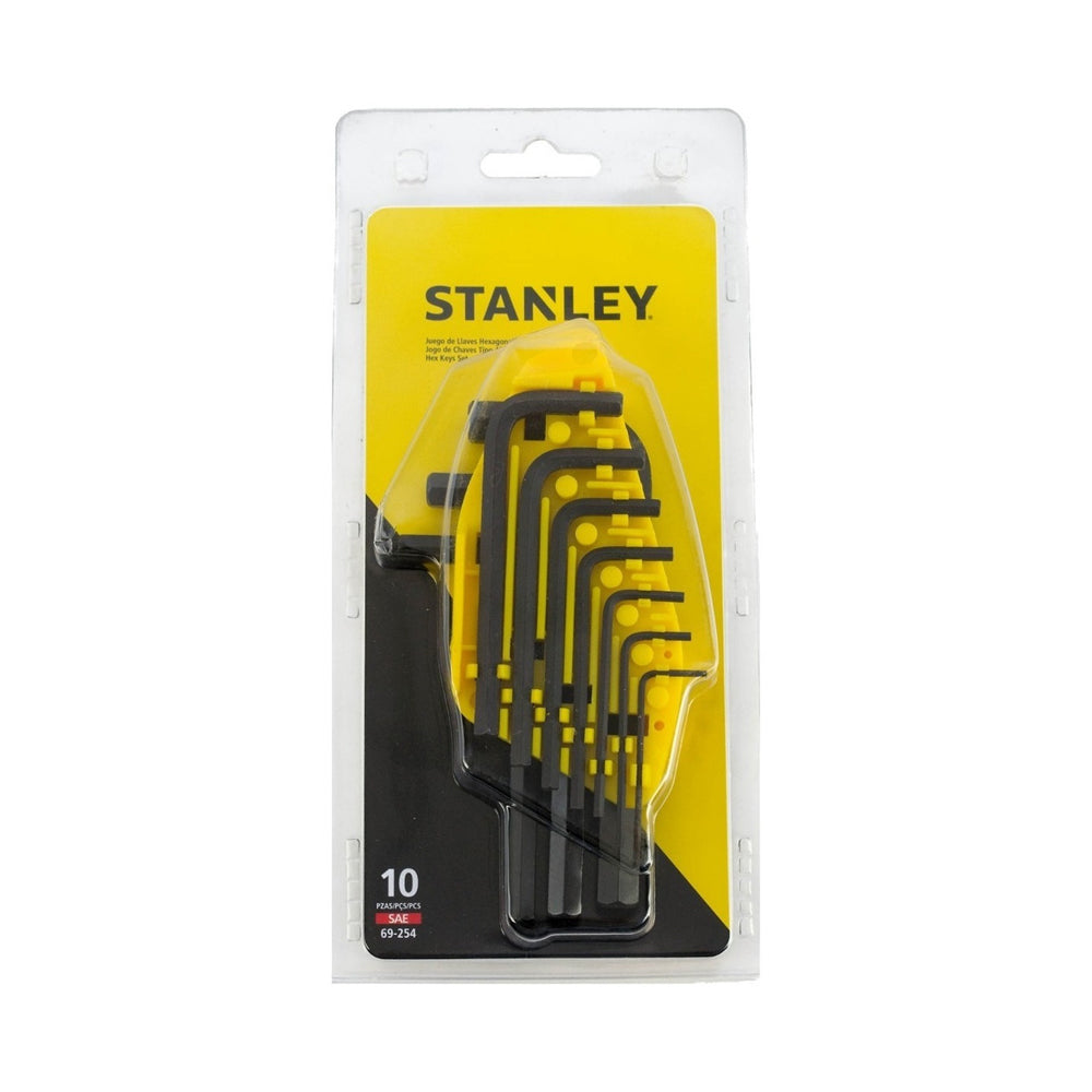 Juego de 10 llaves Allen, en pulgadas, Stanley, 69-254