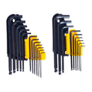 Juego de 21 llaves Allen punta redonda, milimétricas y pulgadas, Stanley, 69-258