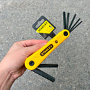 Juego de 5 llaves Allen plegables, en pulgadas, Stanley, 69-260