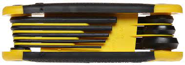 Juego de 8 llaves Allen plegables, milimétricas, Stanley, 69-264