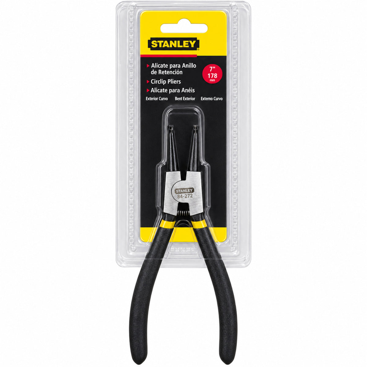 Alicate para anillos de retención exterior curvo de 7 plgs, 84-272la, Stanley, 84-272LA