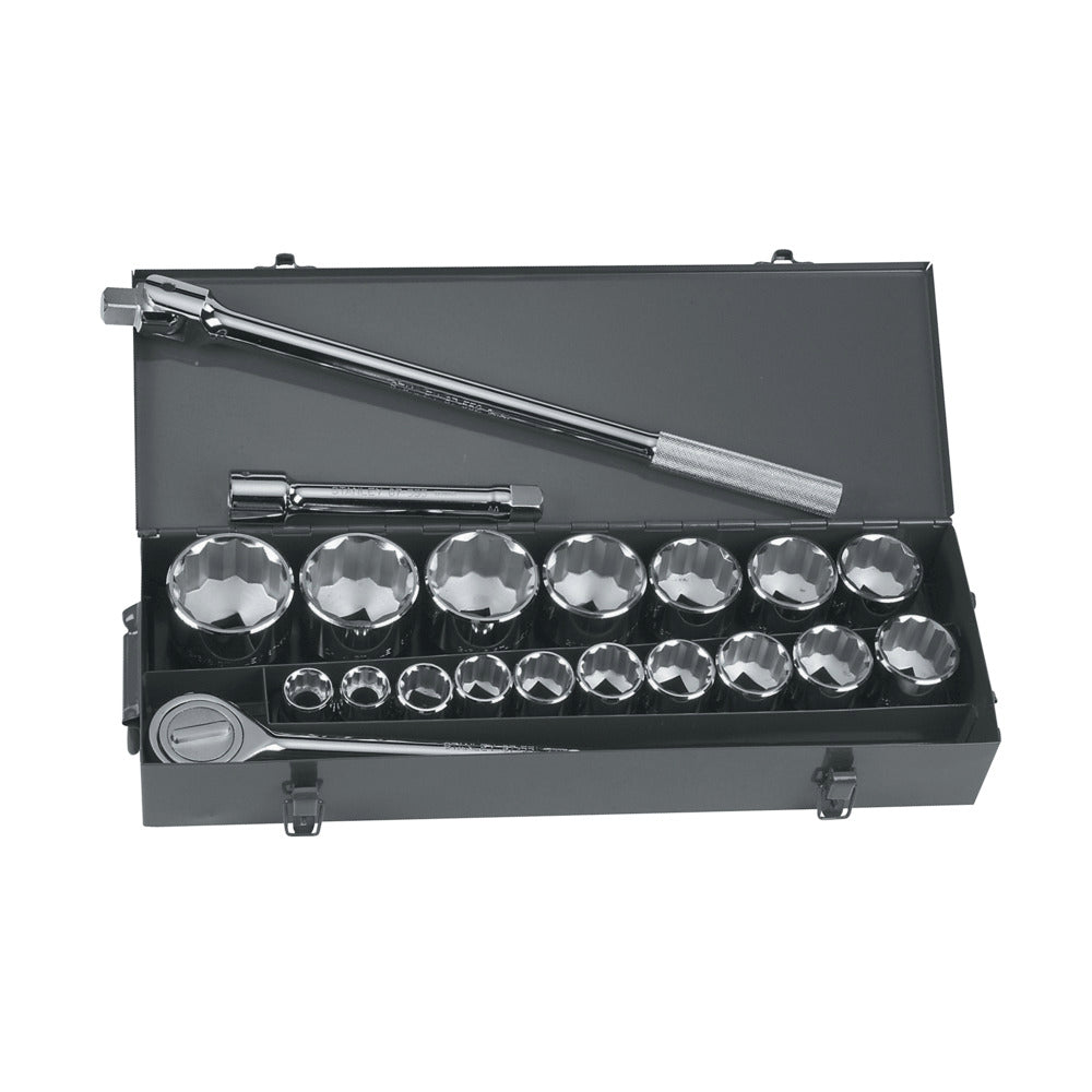 JUEGO DE COPAS, 12 LADOS, 21 PIEZAS, RAIZ 3/4", 87-557, STANLEY