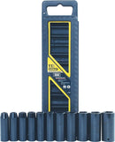 Juego de copas, raíz 1/2 plgs, 6 lados, 11 piezas, Stanley, 97-125