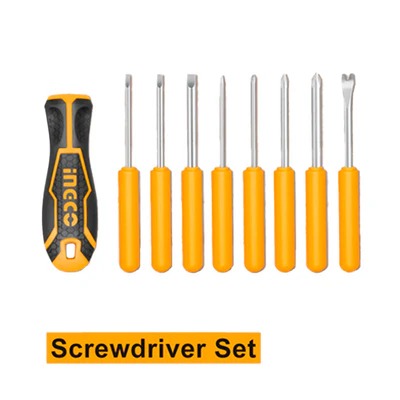 Juego de desarmadores con puntas intercambiables marca INGCO, AKISD0901