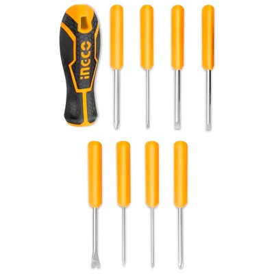 Juego de desarmadores con puntas intercambiables marca INGCO, AKISD0901