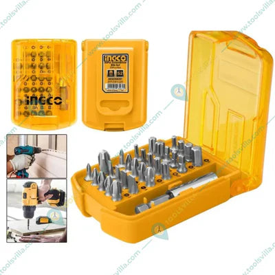 Juego de 30 puntas para desarmador marca y sujetador magnetico INGCO, AKSD08301