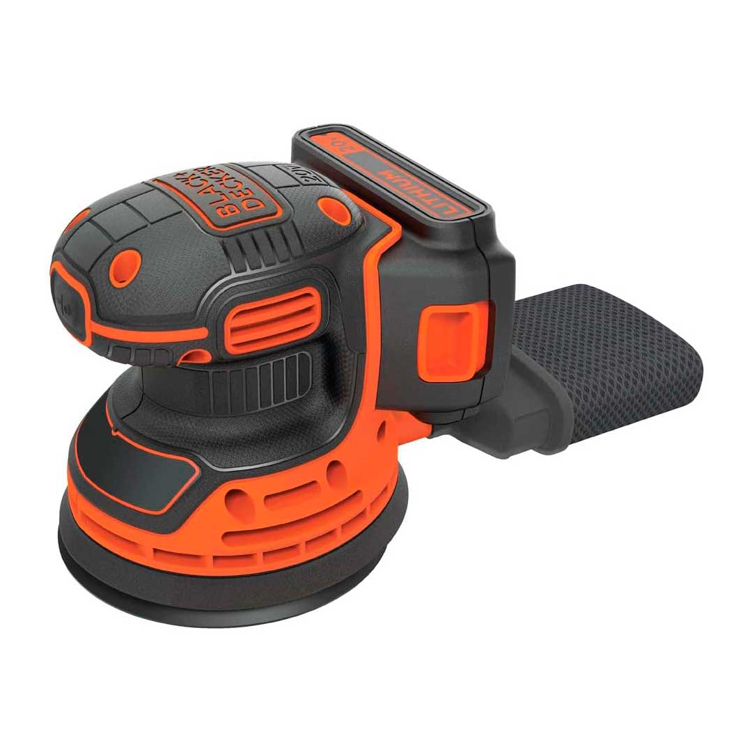 LIJADORA ROTO ORBITAL INALAMBRICA DE 20 VOLTIOS 5 PULGADAS, 12,000RPM. 1 BATERIA Y CARGADOR. BLACK+DECKER, BDCRO20C