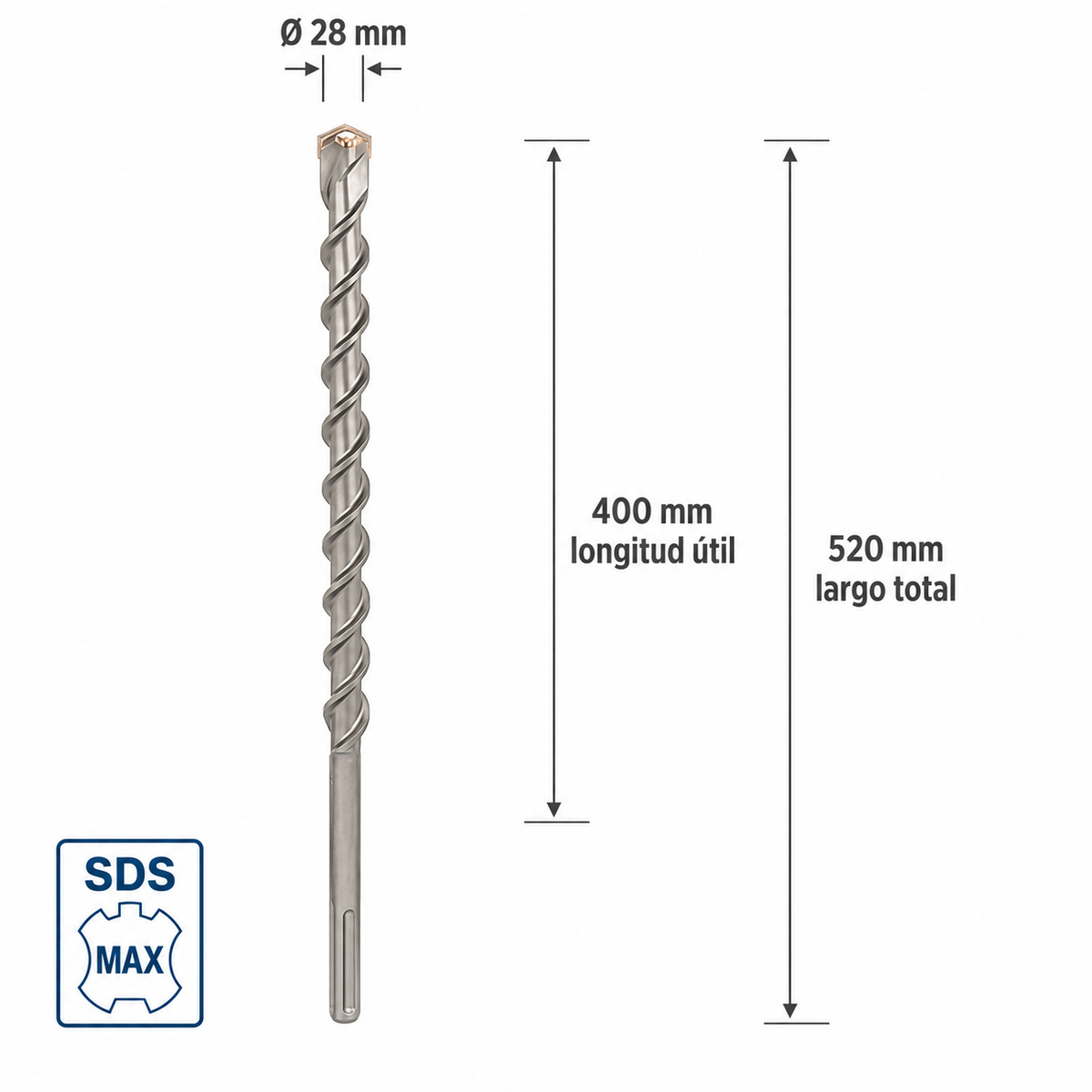 BROCA SDS MAX 28 X 520MM BOSCH H006733