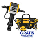 MARTILLO DEMOLEDOR 30 KILOS, HEX 1-1/8 PULG, 1,800WATTS, 62 JOULES, GRATIS COMBO DE TALADRO Y ATORNILLADOR. DEWALT