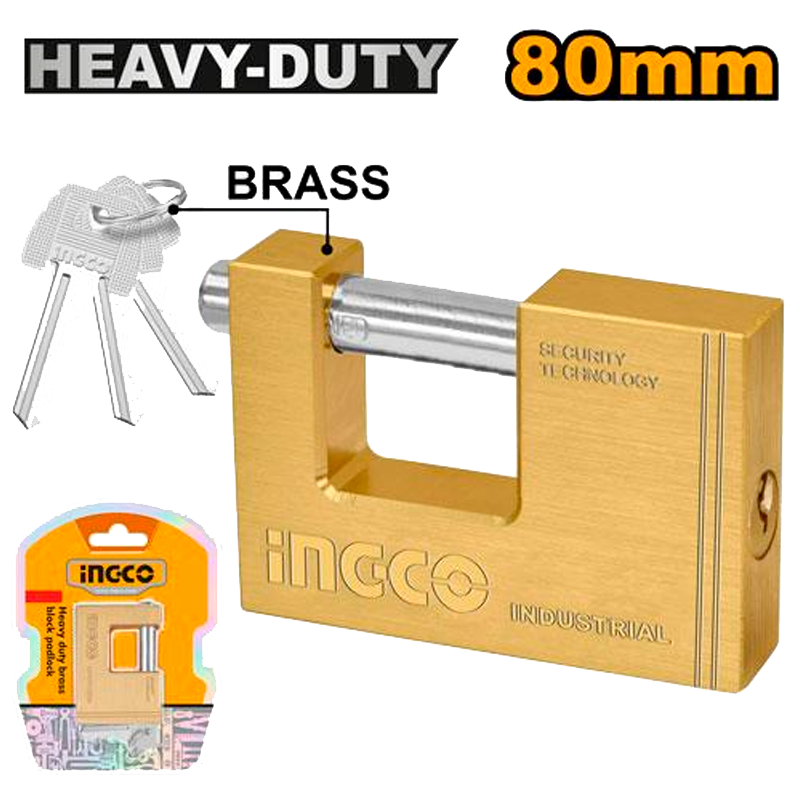 Candado de alta seguridad de 80 MM en marca INGCO, DBBPL0802