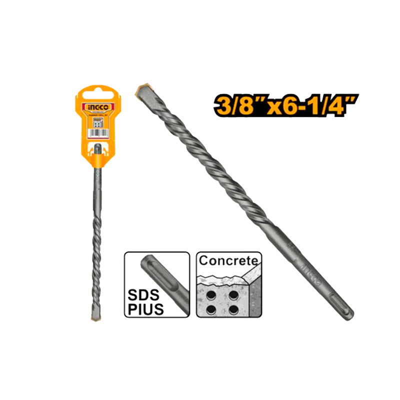 Broca SDS plus para concreto de 3/8" marca INGCO, DBH12103082