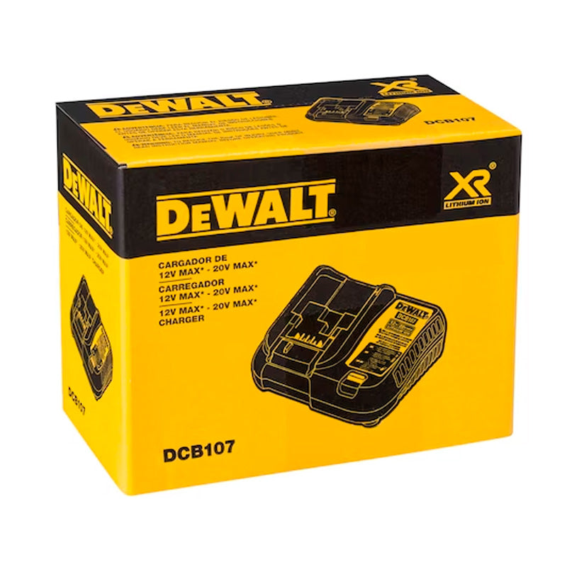 Cargador de baterías de 12 a 20 voltios, Dewalt, DCB107-B3