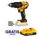BARRENO/PERCUTOR, INALAMBRICO, 1/2 PLG, 20V, BRUSHLESS, GRATIS BATERIA DCB203YY. (BARE TOOL). DEWALT
