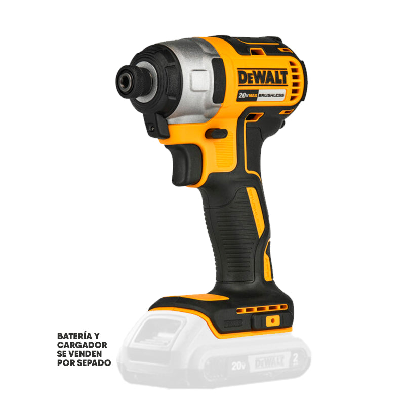ATORNILLADOR DE IMPACTO, INALAMBRICO, VASTAGO DE 1/4, 20V. MOTOR BRUSHLESS. SIN BATERIA NI CARGADOR BARE TOOL. DEWALT, DCF7871B-B3