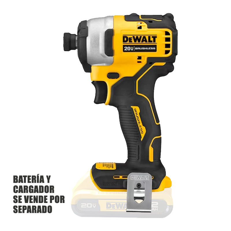 Atornillador de impacto inalámbrico 20 voltios solo con batería Dewalt DCF809B-OF1