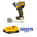 ATORNILLADOR DE IMPACTO INALAMBRICO 20 VOLTIOS XR, 1/4,BRUSHLES,1,825 PULG/LB, GRATIS BATERIA. (BARE TOOL) DEWALT