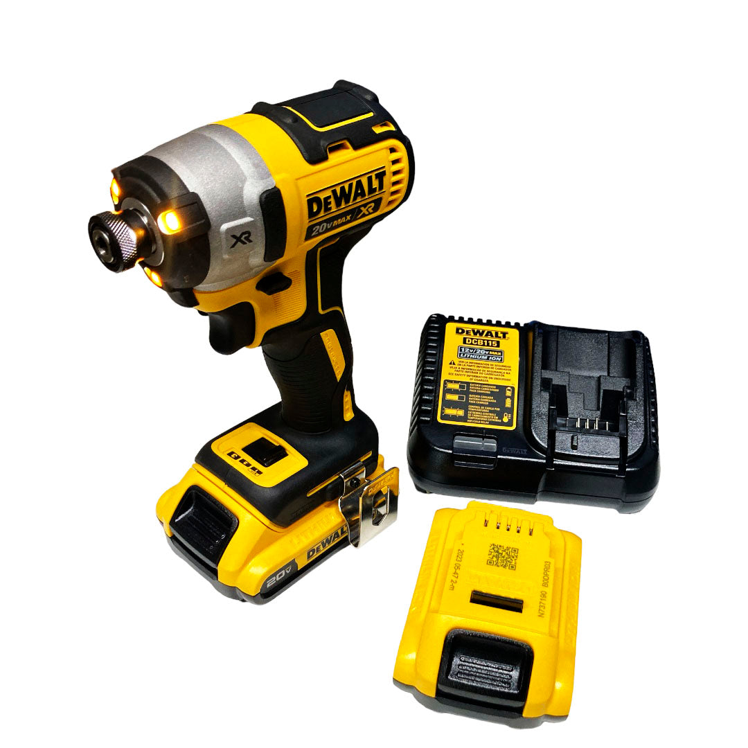 Atornillador de impacto de 20 voltios, sin carbones DEWALT, DCF887D2-B3