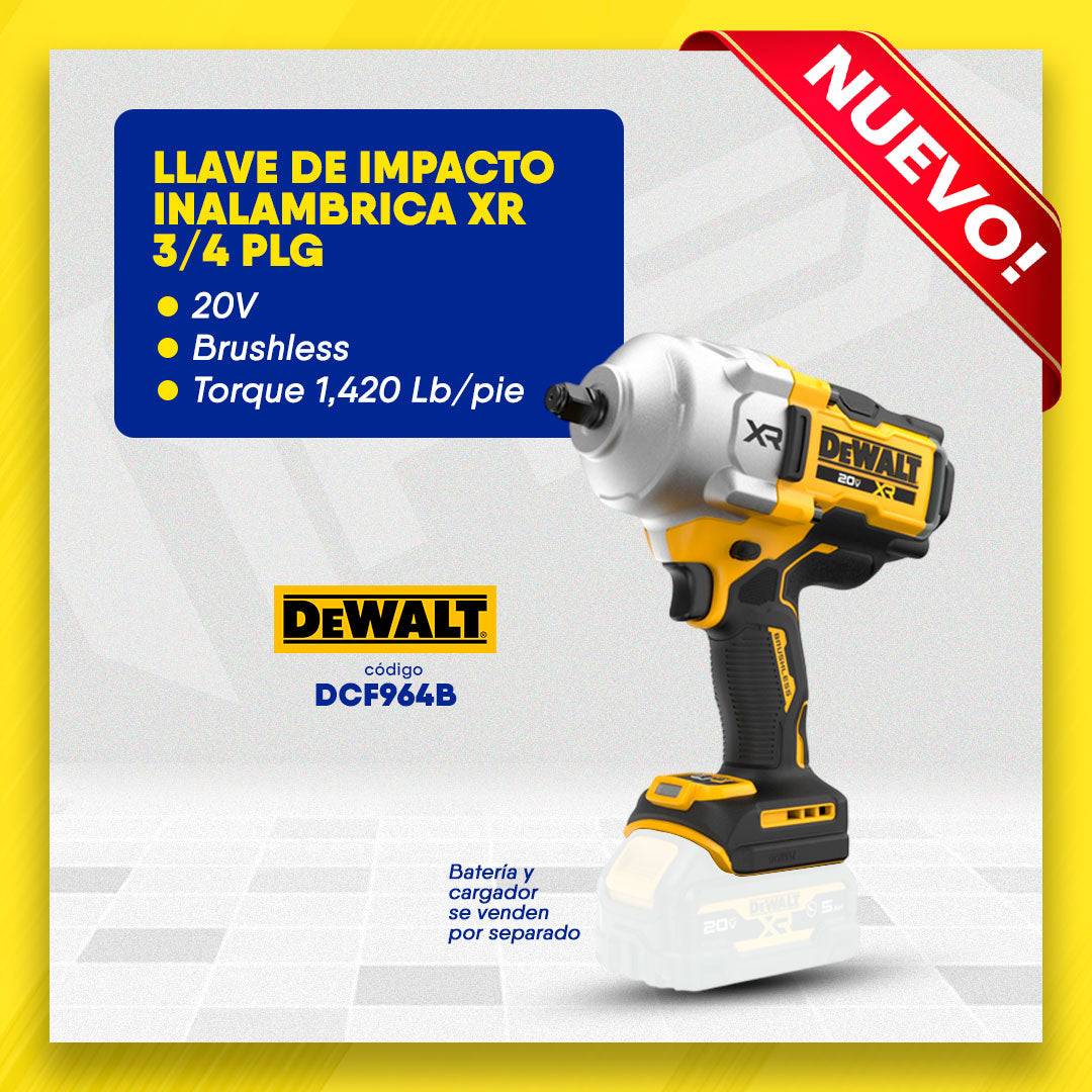 Llave de impacto inalámbrica de 3/4 plg solo herramienta Dewalt DCF964B