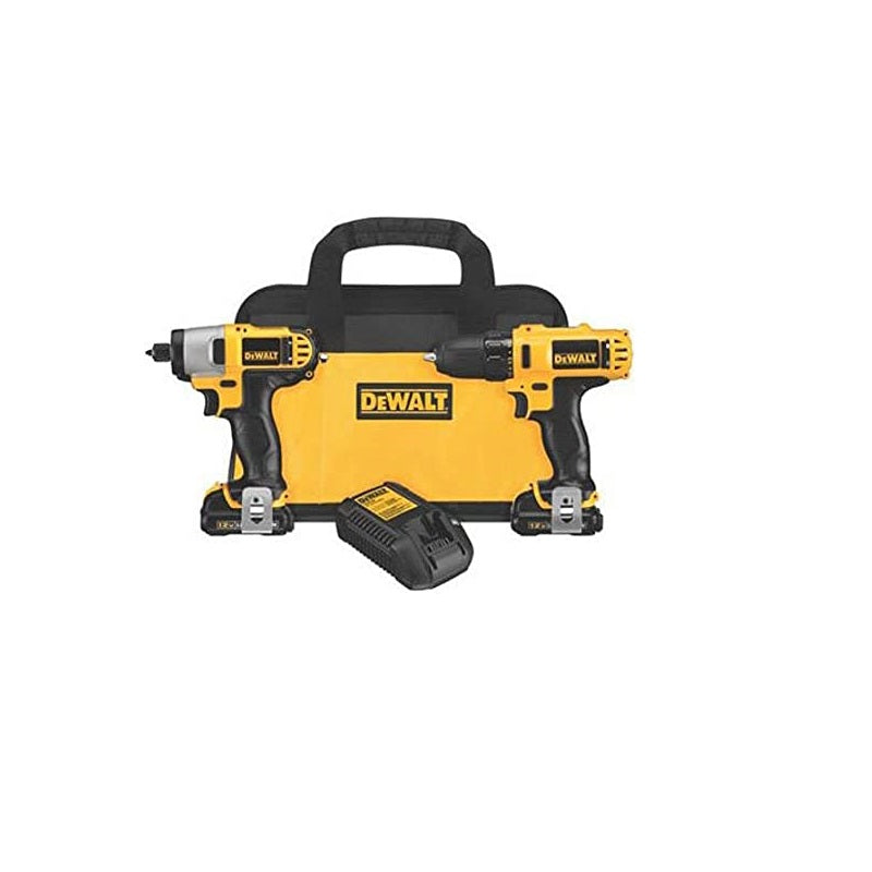 KIT COMBINADO DE BARRENO ROTACIONAL INALAMBRICO DE 3/8", CON ATORNILLADOR DE IMPACTO INALAMBRICO DE 1/4", 12 VOLTS, DCK211S2, DEWALT