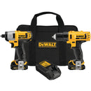 KIT COMBINADO DE BARRENO ROTACIONAL INALAMBRICO DE 3/8", CON ATORNILLADOR DE IMPACTO INALAMBRICO DE 1/4", 12 VOLTS, DCK211S2, DEWALT