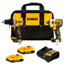 Combo barreno percutor y atornillador de impacto inalámbricos, DCK2490D2-B3, DEWALT