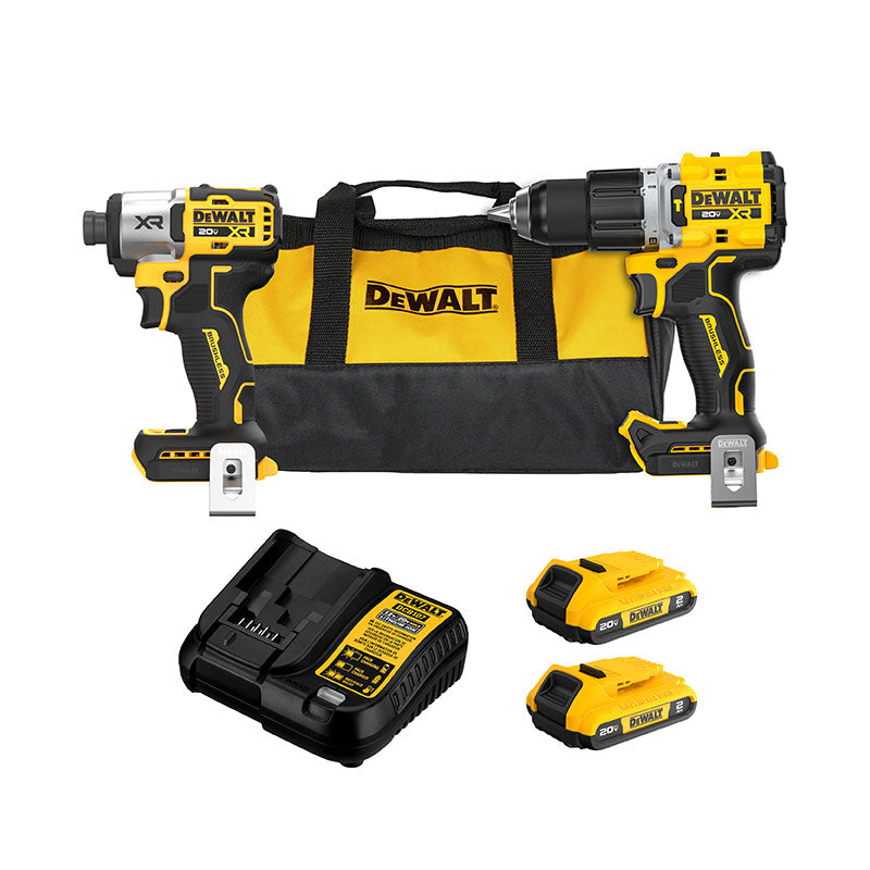 COMBO TALADRO PERCUTOR Y ATORNILLADOR DE IMPACTO INALAMBRICO 20V XR, BRUSHLESS, MANDRIL 1/2. DEWALT, DCK250D2-B3