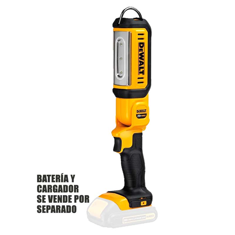 LINTERNA/LAMPARA LED, 20 VOLTIOS, 800 y 250 LUMENS, SIN BATERIA NI CARGADOR. MARCA DEWALT, DCL050