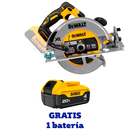 Sierra circular inalambrica 7 1/4 plgs solo con batería Dewalt DCS570B-OF