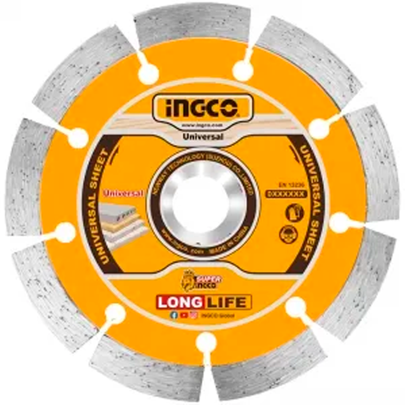 Disco de diamante segmentado de 4" en marca INGCO,  DMD011102