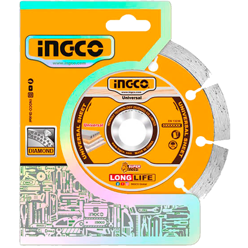 Disco de diamante segmentado de 4 1/2" en marca INGCO, DMD011152