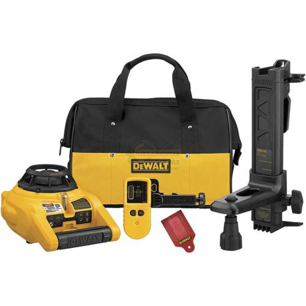 LASER ROTACIONAL AUTONIVELANTE, RANGO 1,500 PIES 457.2 M. A PRECISION +/- 1/4 PULG 6.35 MM. MARCA DEWALT, DW074KD