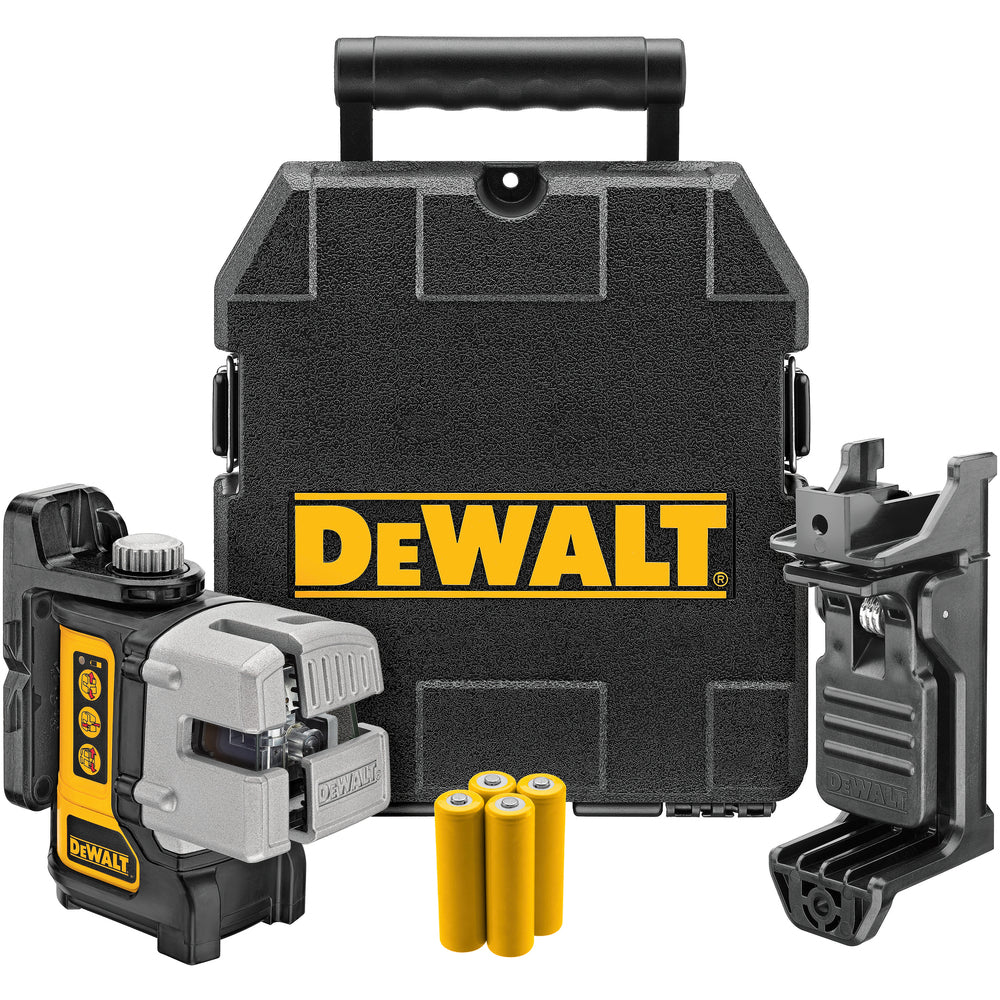NIVEL LASER, 30 METROS, 3 LINEAS ROJAS, CON MALETA PLASTICA. MARCA DEWALT, DW089K-QU