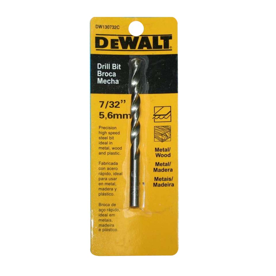 BROCA 7/32" PARA METAL Y MADERA DEWALT DW130732C