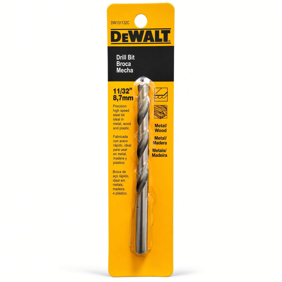 BROCA PARA METAL Y MADERA, 11/32 PULG. MARCA DEWALT, DW131132C