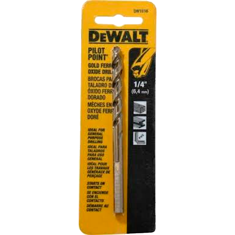 Broca Pilot Point 1/4 Plgs, Metal y Madera, Orden 3706