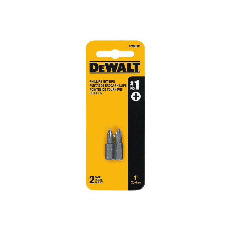 Juego de puntas para atornillar Phillips No. 1 x 1 plg, 2 piezas, Dewalt, dw2001  z