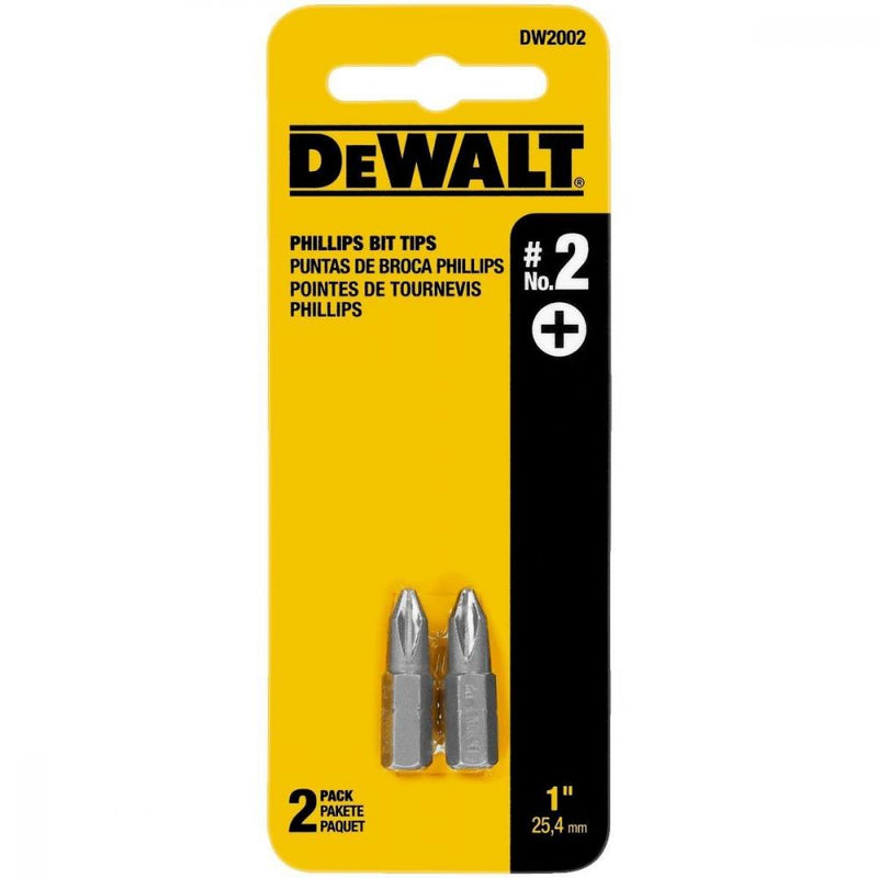 Juego de puntas para atornillar Phillips No. 2 x 1 plg, 2 piezas, Dewalt, dw2002  z